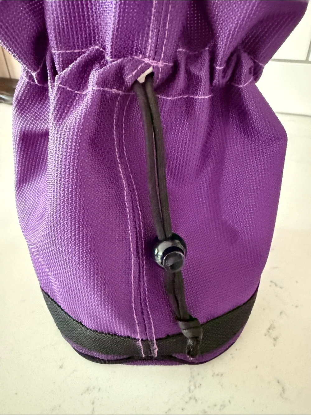 Vintage Benetton Purple Pouch Bag Multicolor Logo Drawstring Cosmetic Travel